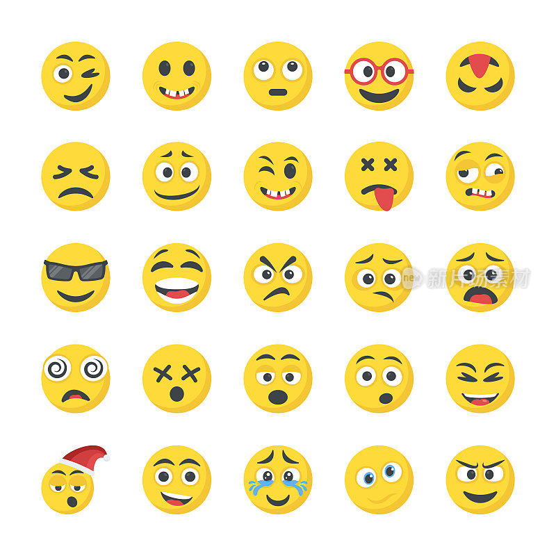 Smiley Flat Icons Set